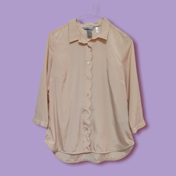 H&M Premium Collection Modern Classic Silk Blend Blouse, Size Small - Picture 1 of 1